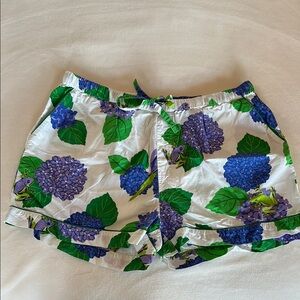 Printfresh Pajama Shorts Hydrangea with Frogs EUC Medium